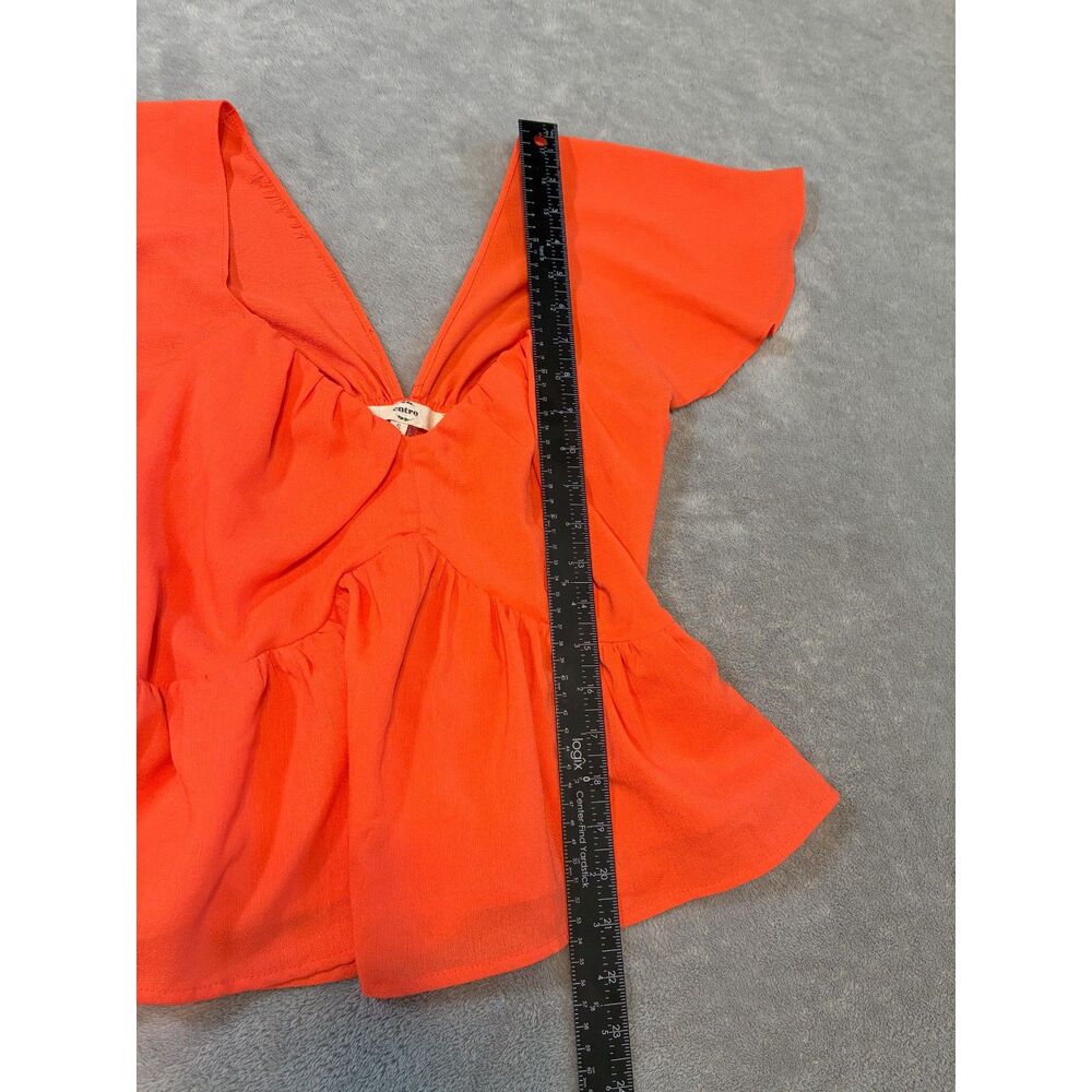 Entro Babydoll Orange Blouse - Picture 6 of 6